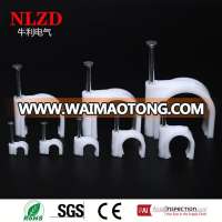 Free samples plastic circle cable clips with steel nail