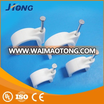 High Quality PC Material Round Cable Clip Flat Nail Cable Clips